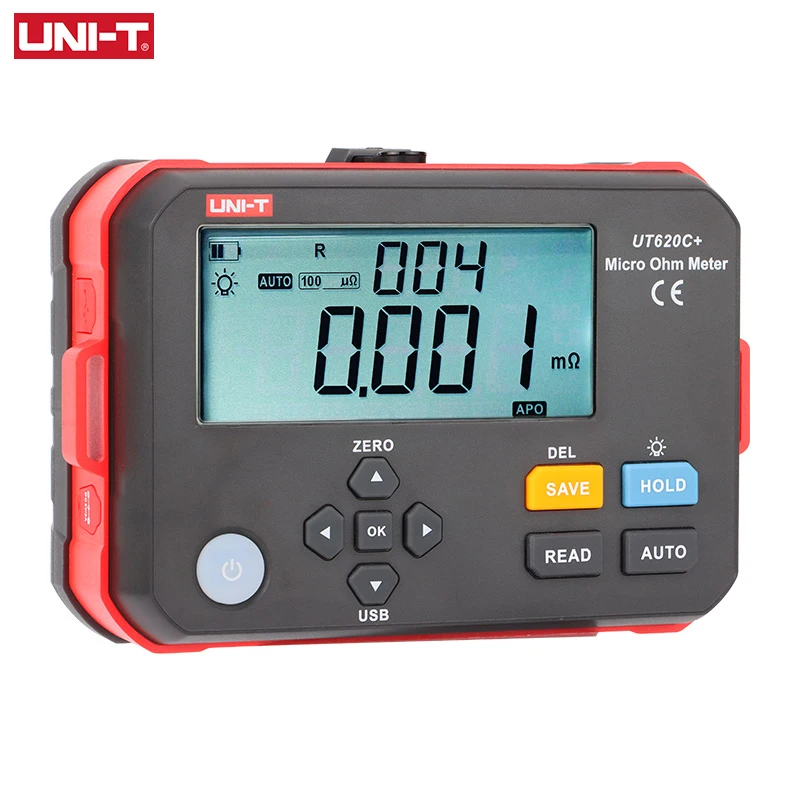 UNI-T UT620C PLUS Micro Ohm Meter 0.001mΩ～300.0KΩ Auto & Manual Range Megohmmeter Tester Tool Data Storage