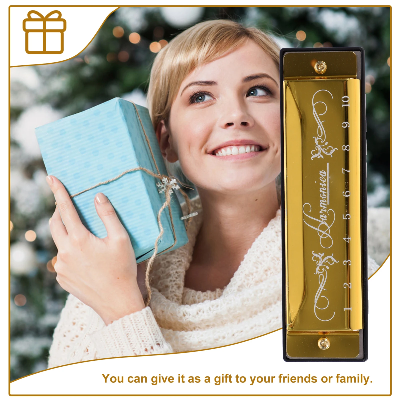 

Beautiful 10 Holes Harmonica with 20 Tones, Portable Mouth Harmonica for Kids and Adults, Ideal Musical Toy for Learning and Fun