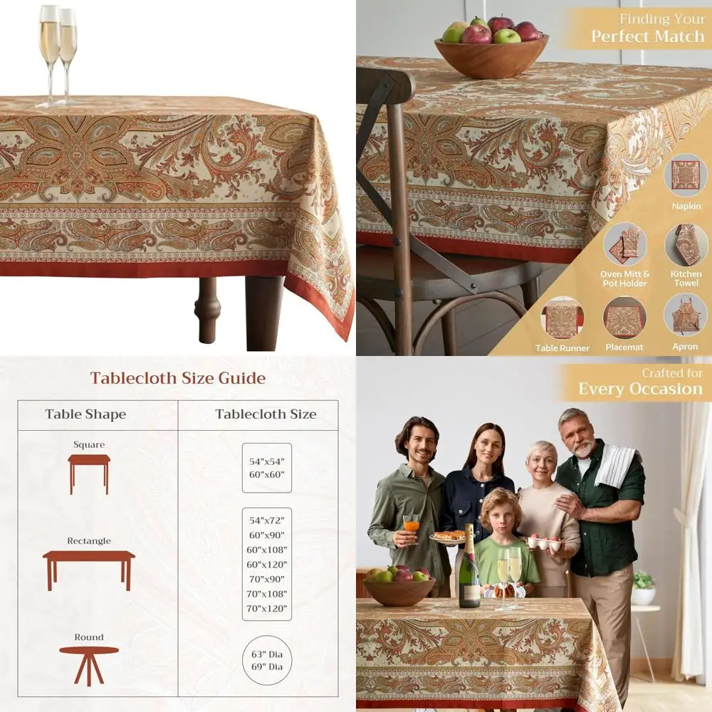 

Хлопковая прямоугольная скатерть 60x90 дюймов, многоразовая декоративная скатерть для ежедневного использования в столовой