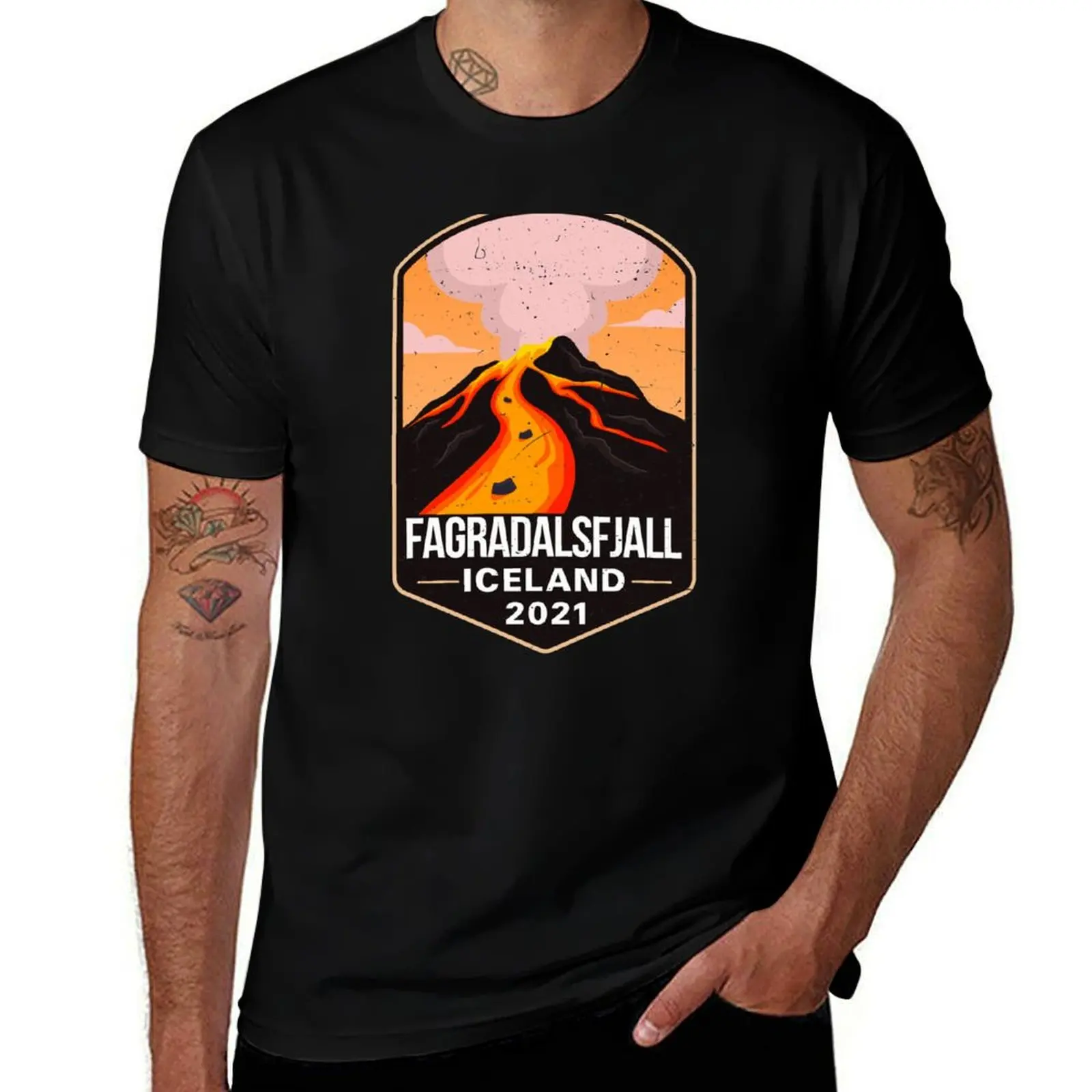 Fagradalsfjall Iceland Volcano Eruption 2021 T-Shirt Casual Holiday Short Sleeve Tee