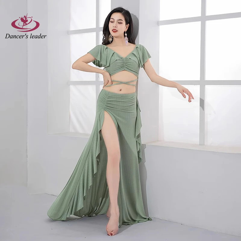 Belly Dance Suit Performance Suit Lotus Leaf Element Soft Simple Oriental Dance American Performance Suit