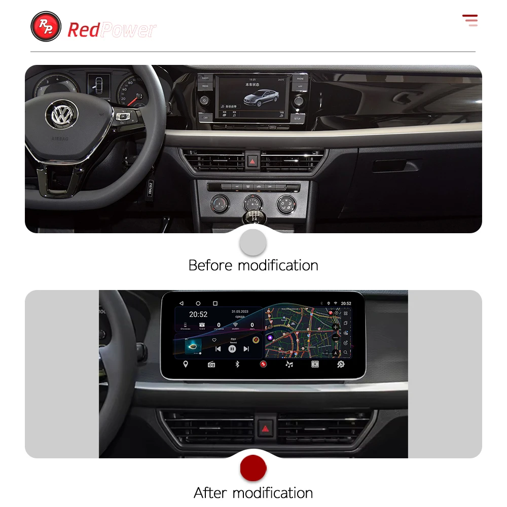 Redpower 12.3 inch Car Radio for VW Lavida 2019-2022 Multimedia Player Screen GPS Android 10 Navigation CarPlay DSP