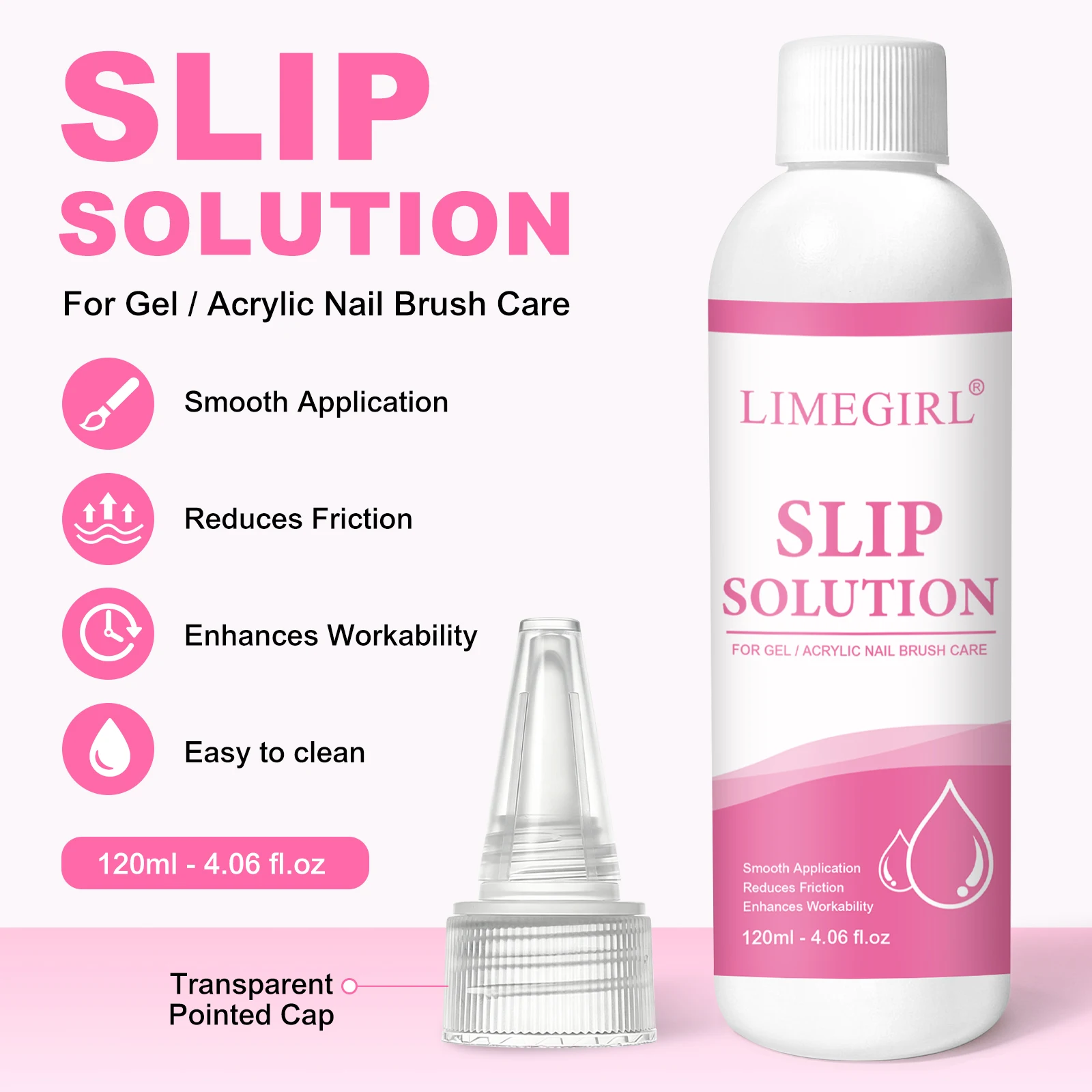 LIMEGIRL 120ML Quick Expansion Gel Polishing Slip Solution Gel Semi-Permanent Transparent Acrylic Liquid Nail Art Extension Gel