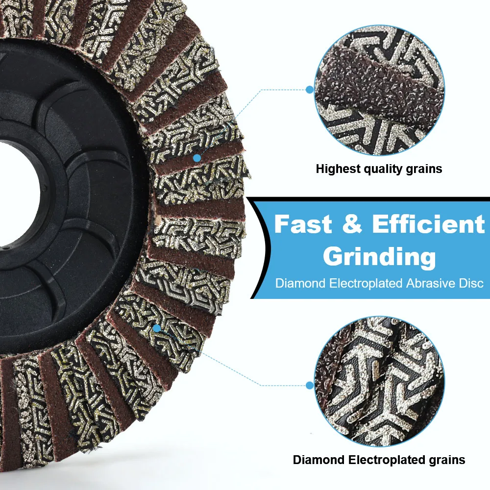 Electroplated Hybrid Diamond Flap Disc High Performance for Grinding polishing deburring Porcelain Ceramic Tiles Glass