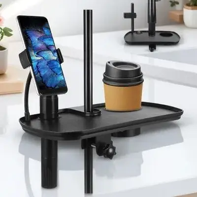 

Microphone Stand Holder for Desk Cup Accessories Mount Rack Audio Tray Clamp Shelf