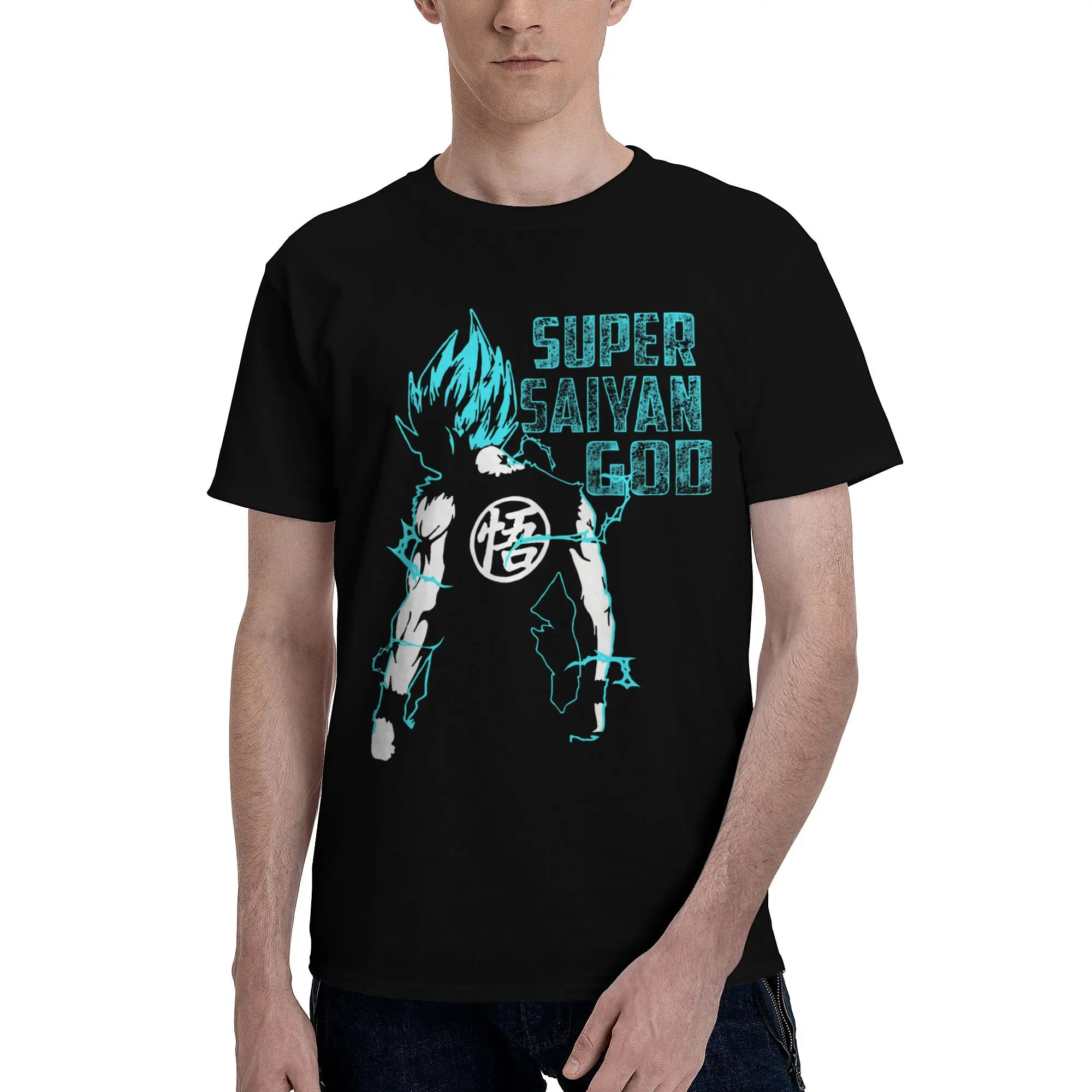 Lustige Goku Super Saiyan Blue-16 T-Shirts Männer Baumwolle Kurzarm Kakarot Dbz Manga Rundhals Sommerkleid ung