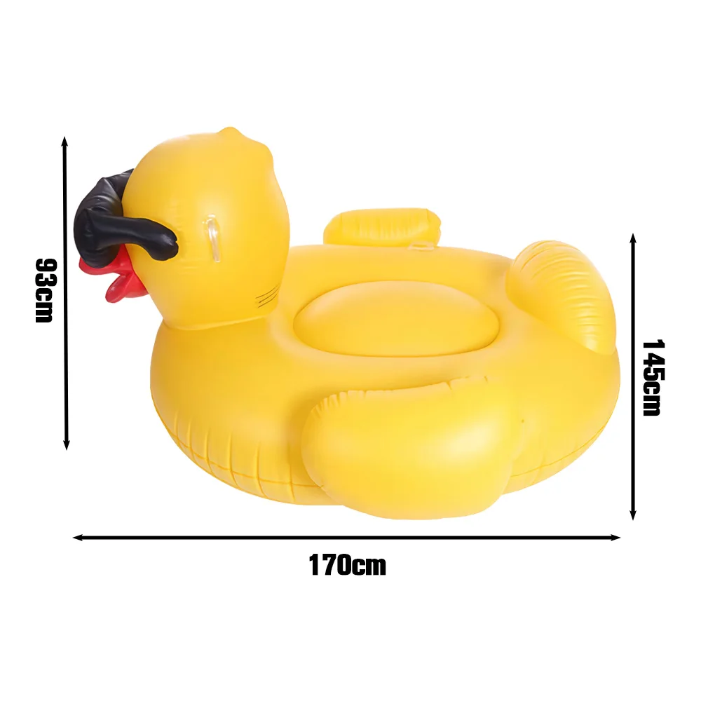 ห่วงยางเป่าลมรูปเป็ดยักษ์ สำหรับผู้ใหญ่ ใช้เป็นที่นอนลอยน้ำ สนุกสนานในสระว่ายน้ำ ของเล่นน้ำสำหรับงานปาร์ตี้ริมสระน้ำหรือชายหาด