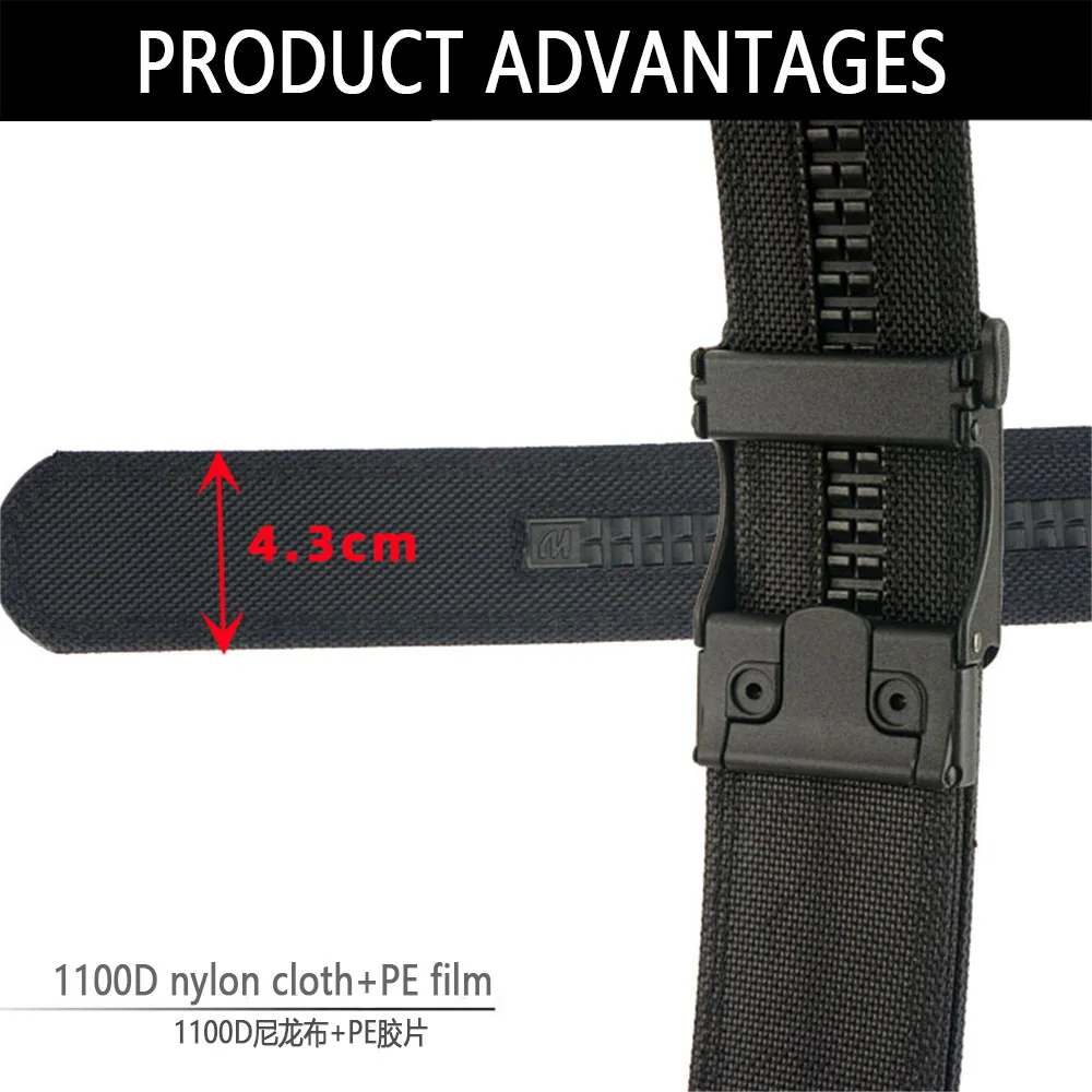 TUSHI New Unisex Gun Belt Hard Metal Buckle Quick Release Tough Stretch Nylon Men\'s Military Tactical Belt Casual Waistband