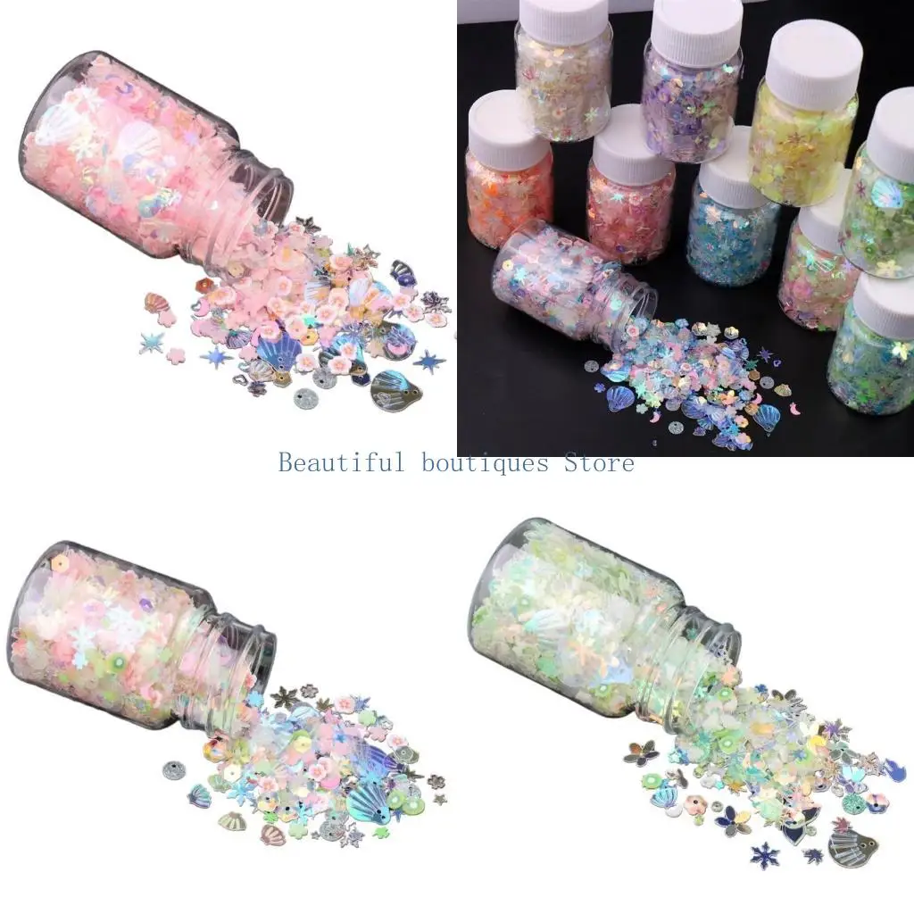 

U4LF светящиеся смешанные блестки Flakes Seedings Craft Glitter для ремесленного искусства.