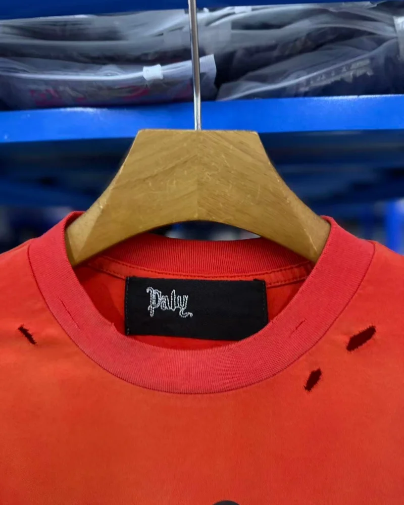 Red Fall New Arrivals Men's Women's Crew Neck Washed Cotton Vintage Casual Paly Long-Sleeve