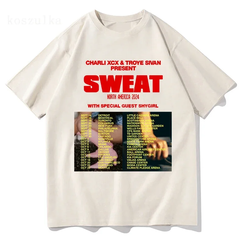 Charli Xcx with Special Guest Shygirl T Shirts Sweat 2024 Tour Men/women Clothing Sweatshirt Summer Tops Cotton Harajuku T Shirt