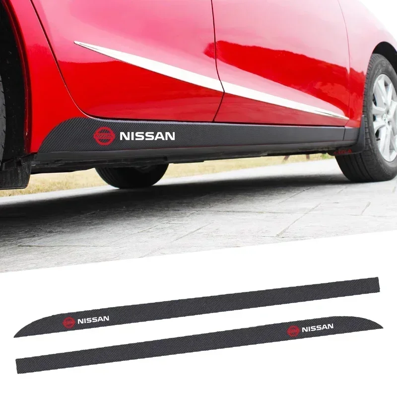 2pcs Car Waist Side Skirt Decoration Stickers Carbon Fiber Car Stickers For Nissan X-trail Almera Qashqai Tiida Auto Accessories