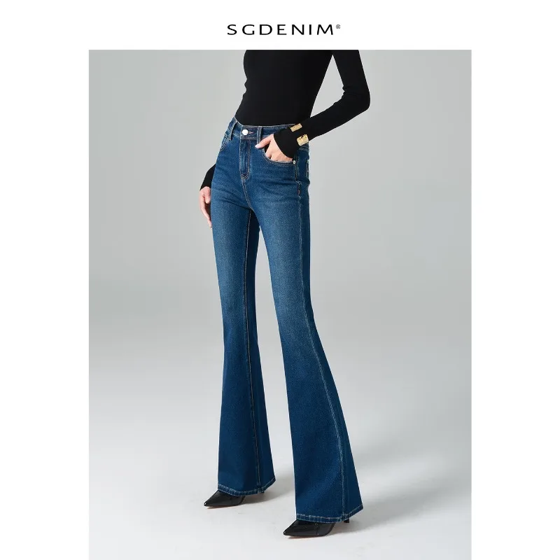 

Vintage Women Stretch High-Waisted Flared Jeans Women Elegant Pants