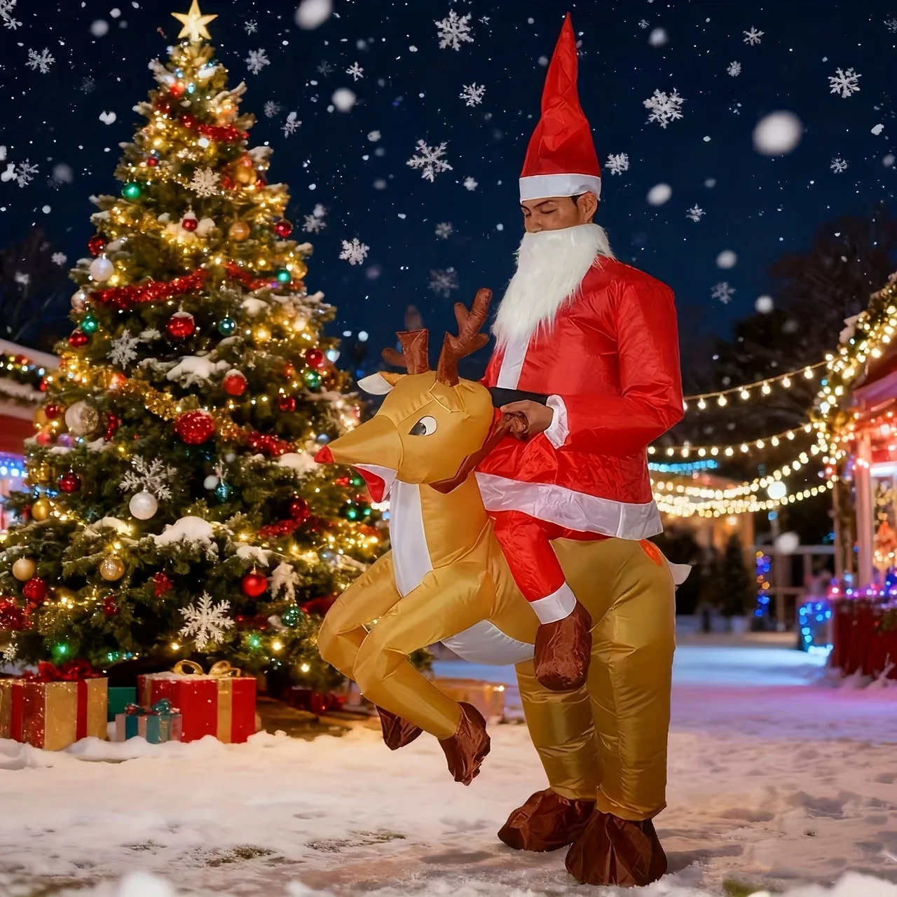 نفخ الرنة زي تفجير الأيائل الغزلان زي سانتا كلوز دعوى للحزب تأثيري هالوين عيد الميلاد موكب كرنفال عيد الميلاد #2