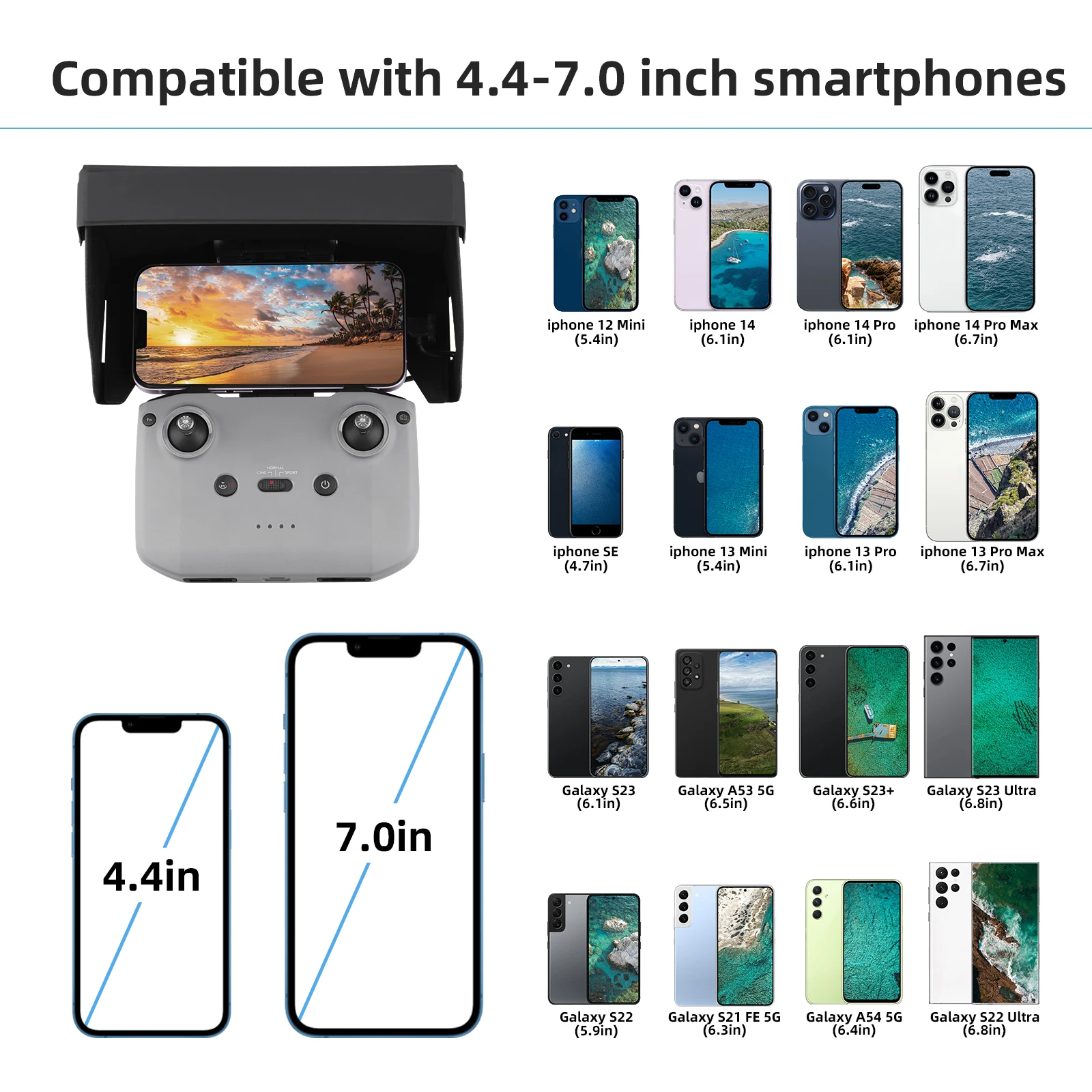 Smartphone Tablet Foldable Sunhood for DJI MINI 4K/MINI 3 PRO/Air 3/Mini 2/MAVIC 3 Remote Control Drone Hood RC Accessories