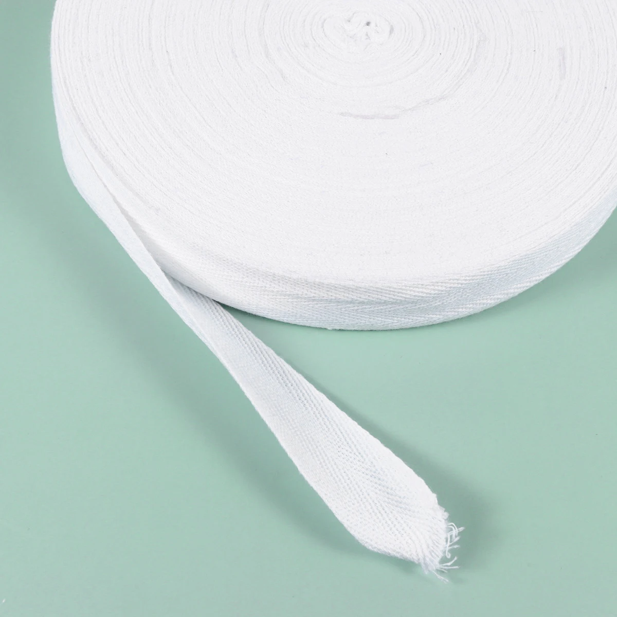 

Cotton Webbing Ribbon Solid Color White Fabric Spool Elasticity B Durable Breathable For DIY Crafts Gifts Wrapping Decorations
