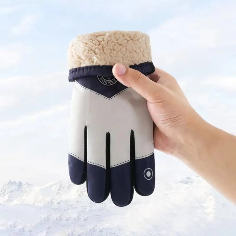New Polyester Plush Ski Gloves Touch Screen Waterproof Touchscreen Snow Gloves Non-slip Riding Gloves Skiing