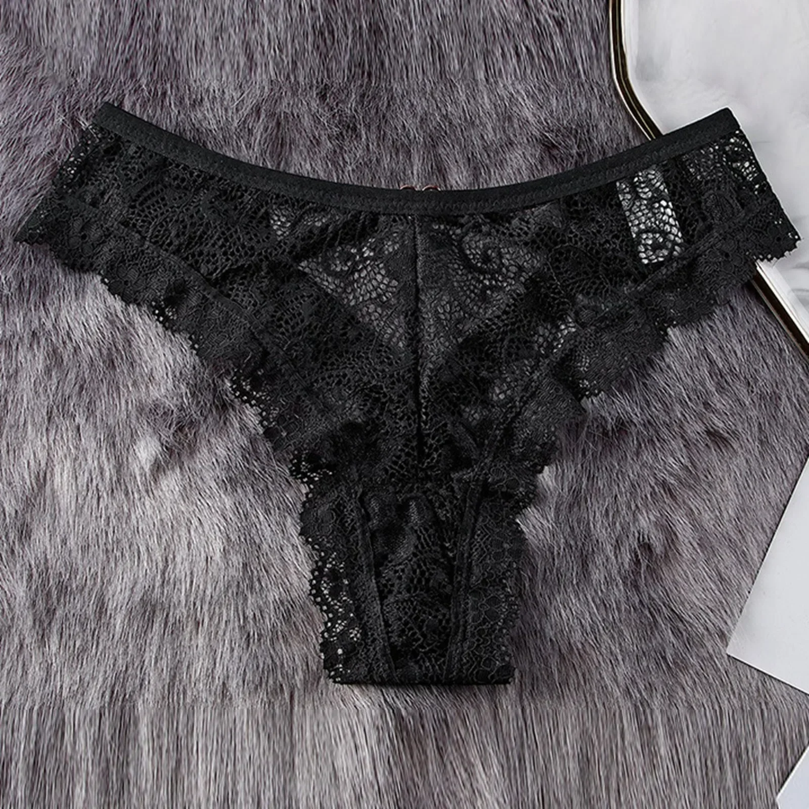 

Women'S Sexy Lace Panties Low Waist Fashionable Breathable Crotch Thong Briefs Women Transparent Underwear Thong Lingeries