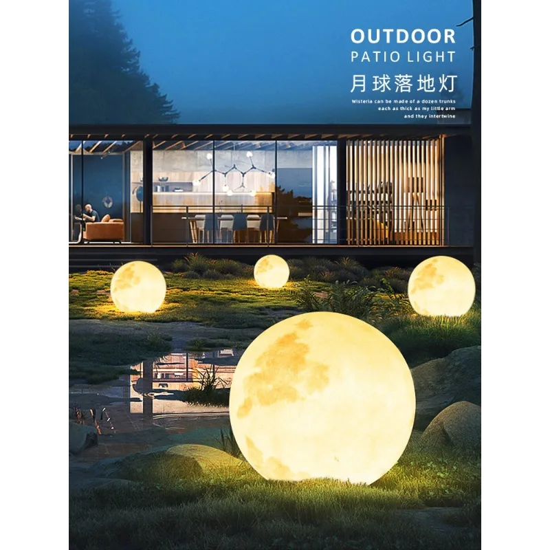 

Customized moon lamp outdoor waterproof solar moon light coffee milk tea shop net red scenic spot check-in lawn floor light