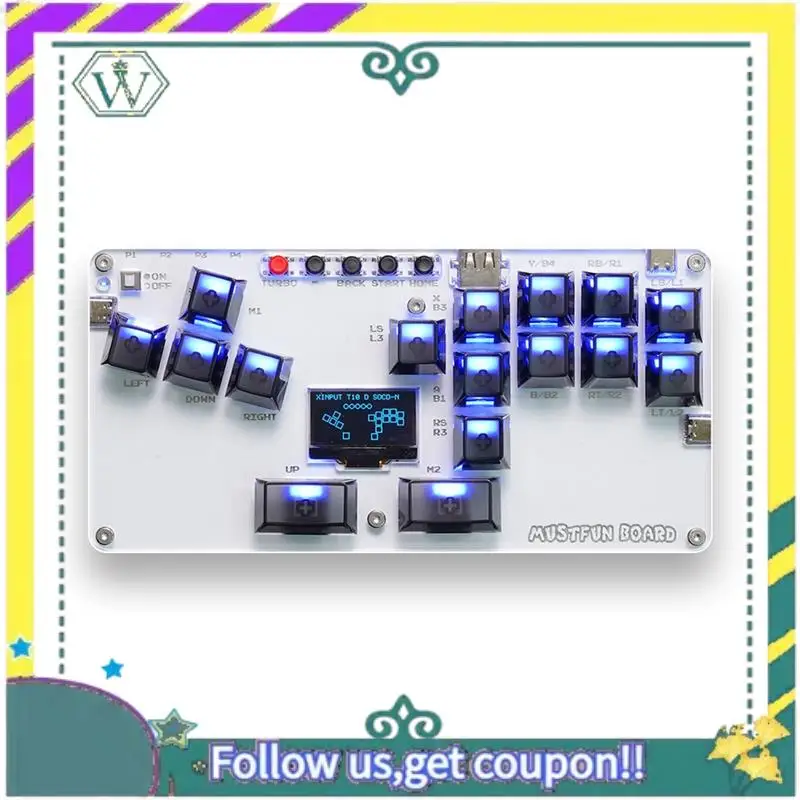 

NEW Mustfun Hitbox Controller Mini Leverless Arcade Stick Controller For PC/PS3/PS4/Switch And Fightstick Arcade Games