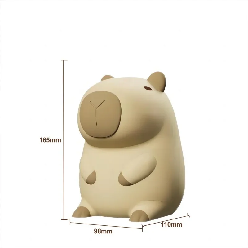 Cute Cartoon Capybara Night Light Silicone Animal Lamp USB Rechargeable Timing Dimming Sleep Night Lamp for Children\'s Gifts