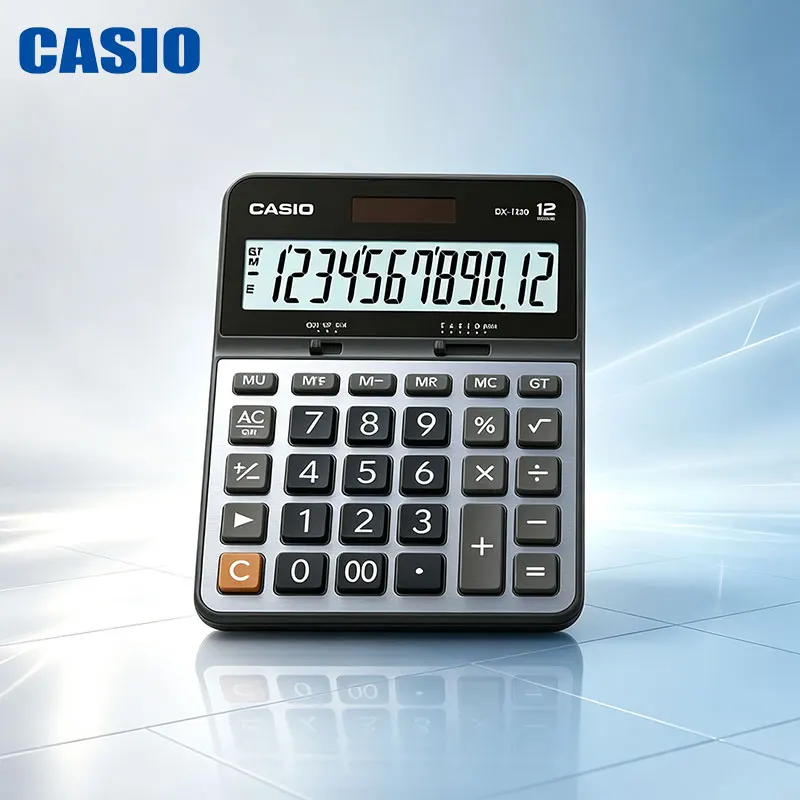 Casio DX-120B/DX-12B/AX-12B/AX-120B Business dual power calculator - Low power consumption and long-lasting battery life