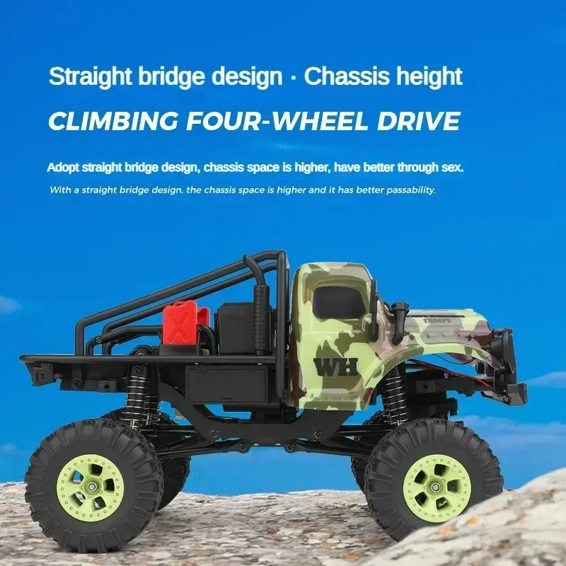 WL New 1/18 184021 Simulation Camouflage Climbing Off-road Vehicle Model Electric Remote Control Climbing Vehicle Toy Boy Toy