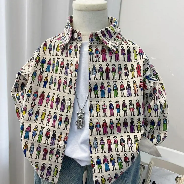 سترة قميص للأولاد لربيع وخريف 2026 ملابس ربيعية عصرية جديدة للأطفال الصغار