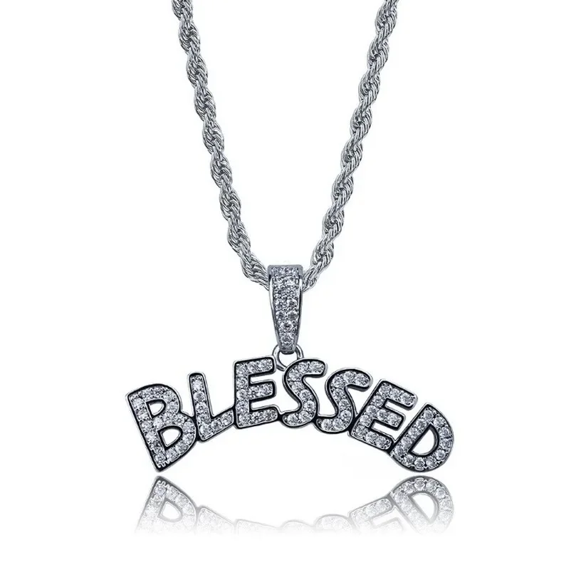 Exquisite kreative Blase Buchstabe Xo eingelegte weiße Zirkon Anhänger Halskette Herrenmode Casual Party Schmuck Urlaub Geschenke