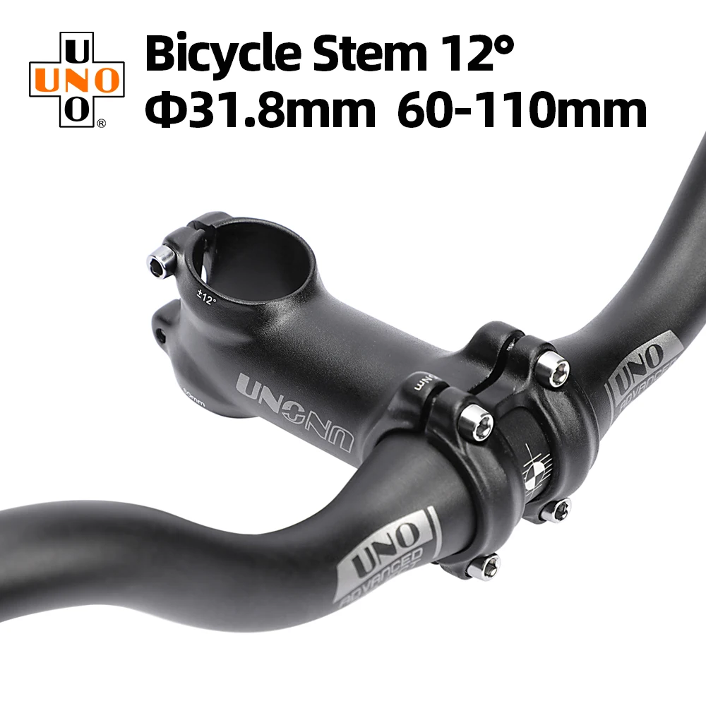 UNO Mtb Power 12 Degree Bike Table 31.8mm Bicycle Handlebar Stem Mtb Stem 60/70/80/90/100/110mm For Bicycle Parts Riser Extender