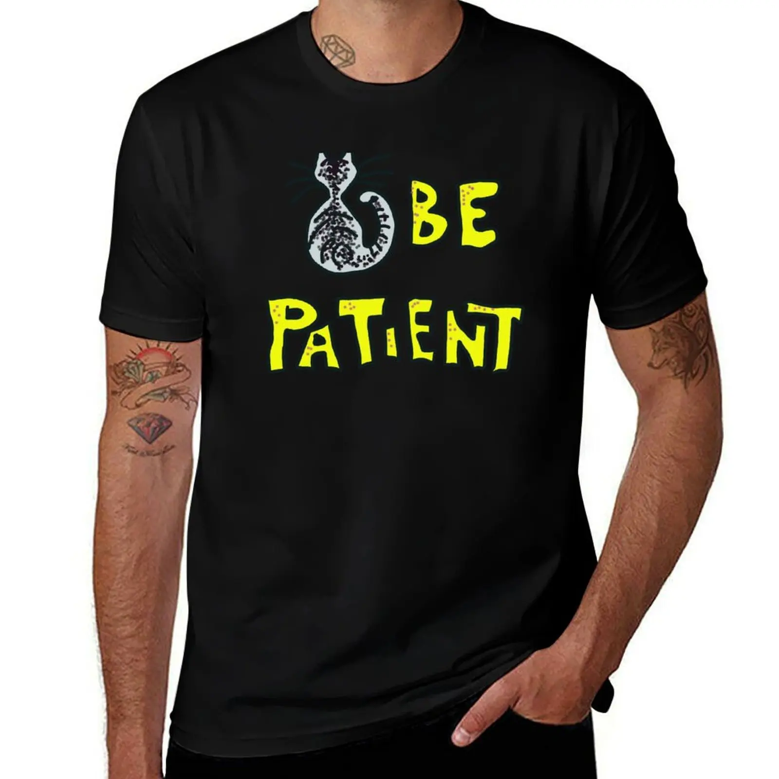Patient cat waiting for prey T-Shirt Relaxed Casual Short Sleeve Tee T-Shirt
