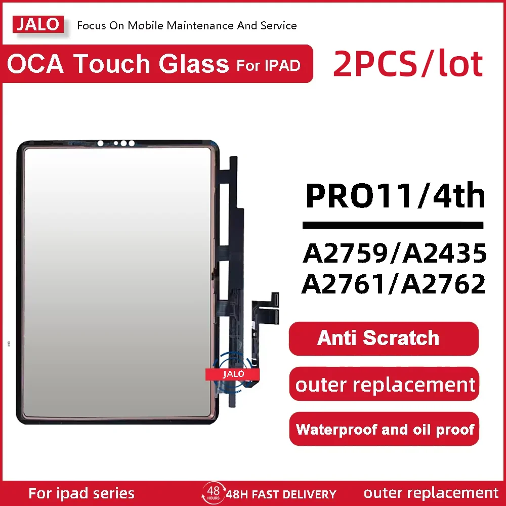 2 шт./лот сенсорное стекло + OCA для iPad PRO 11 дюймов 1 2 3 4 5 сенсорный экран A1980 A2228 сенсорная панель дигитайзер переднее стекло замена