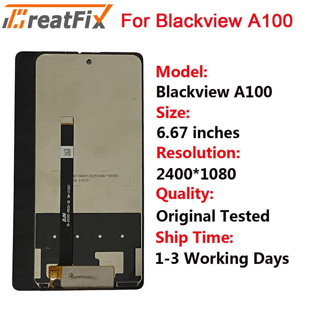 

100% Tested For Blackview A100 LCD Display + Touch Screen Assembly 6.67" Black New For Blackview A100 LCD Screen Repair parts