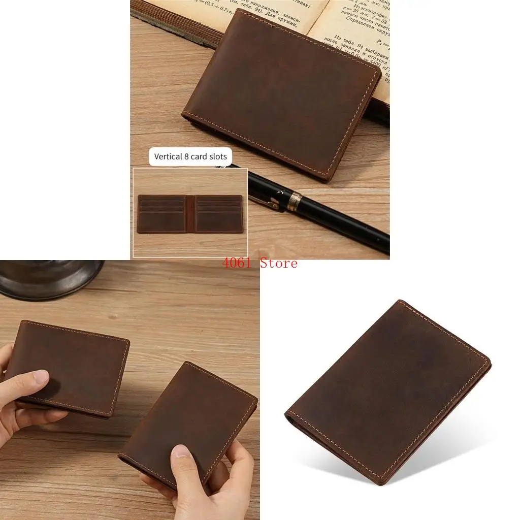

PU Leather Bifold Design Mens Card Business Travel Card Holder Professional Men's License