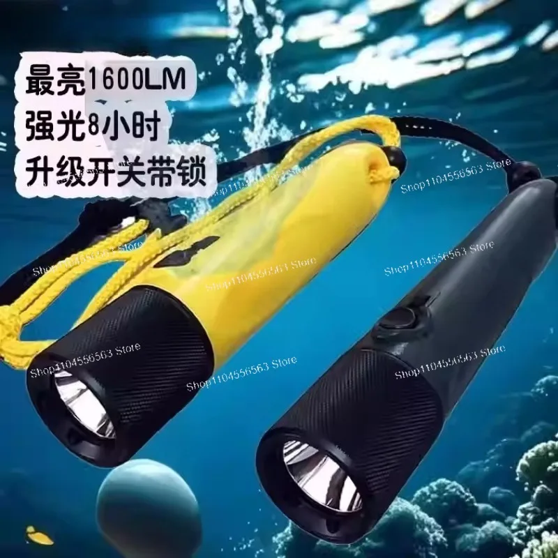 RZH H9 Professional Diving Flashlight - 1600 Lumens IP68 Waterproof Flashlight with 10400mAh Rechargeable Battery