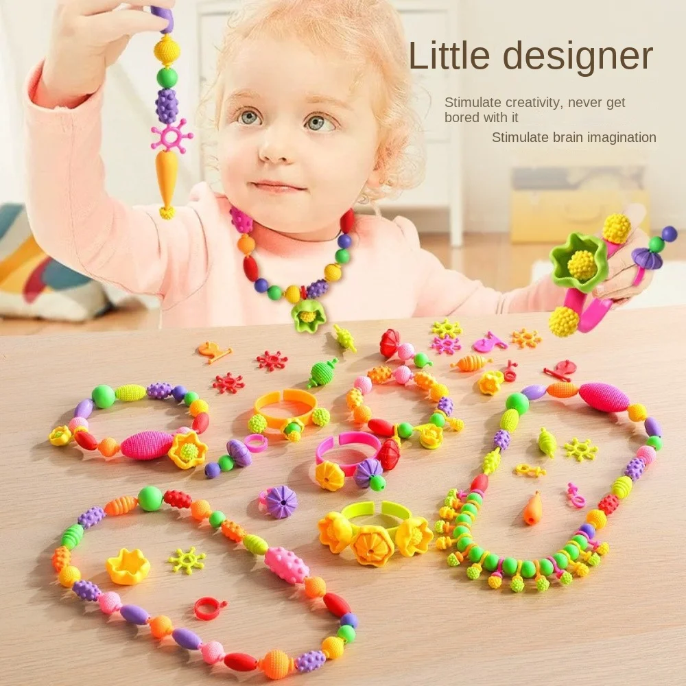 1 set Handmade Crafts Pop-Arty Beads Snap-Together Creative Pop Beads DIY Bracelet Necklace Cute DIY Pop Beads Girls Toys