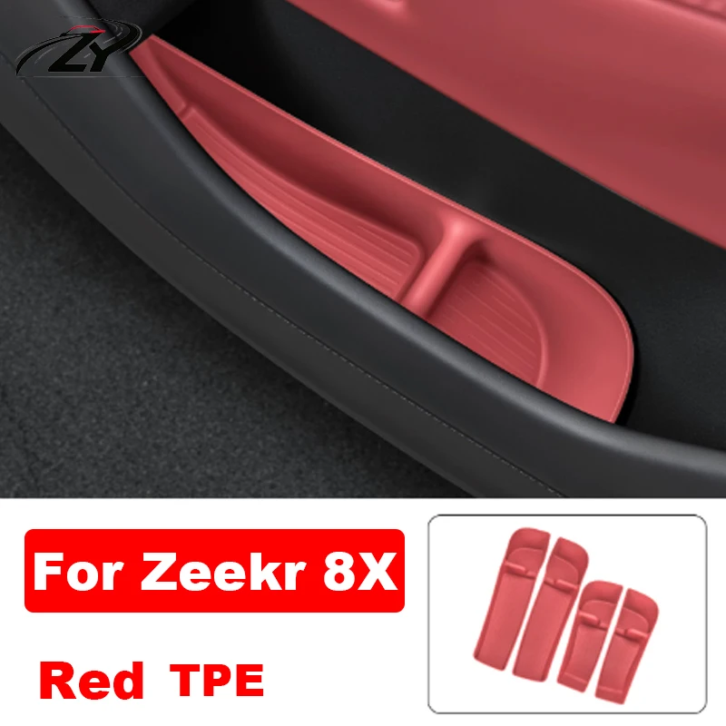 For Zeekr 8X 2026 2027 Car Front Rear Door Under Storage Box Door Groove Pad TPE Multifunctional Box Accessories