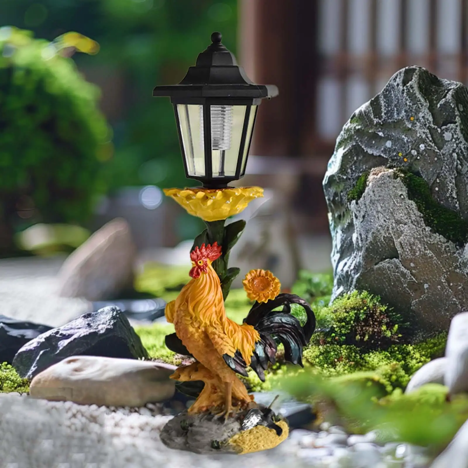 

Rooster Solar Garden Statue Weatherproof Resin Lawn Ornament Outdoor Figurine Light for Patio Porch Backyard Walkway Pathway