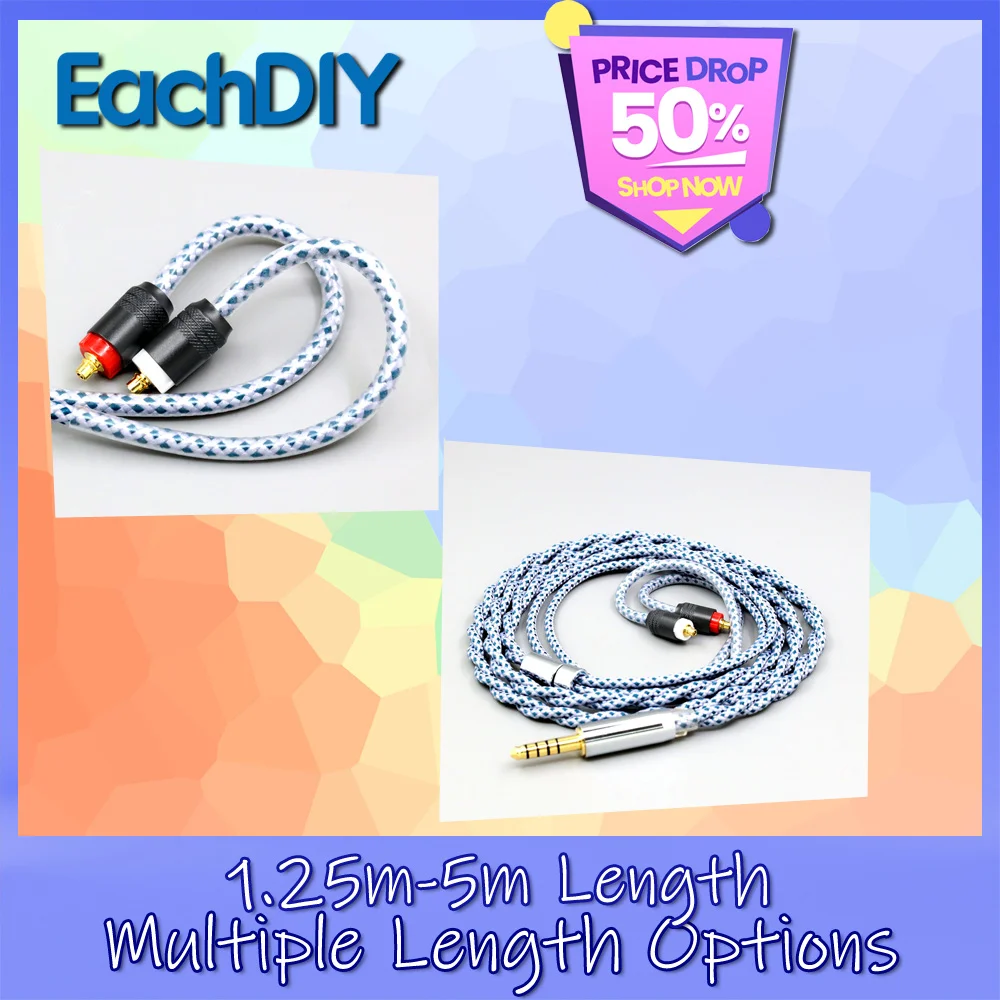 

99% Pure Silver Mix Graphene OCC Shielding Earphone Cable For Sony xba-A3 xba-A2 XBA-H2 XBA-H3 LN008640