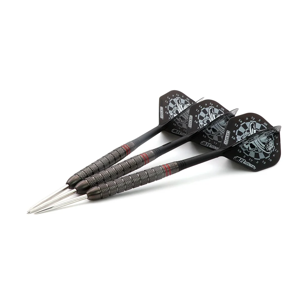 

CUESOUL BIG BEAST 90% Tungsten Steel Tip Dart Set Barrel Weight 27g-Titanium Coated Gun-Grey Darts with Dart Case