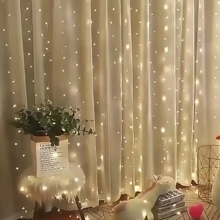 3M LED Curtain String Lights Fairy Decoration USB Holiday Garland Lamp 8 Mode For Home Garden Christmas Party New Year Wedding