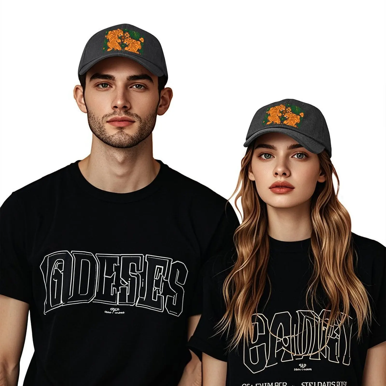Czapka z daszkiem Tigers + Flowers - Teal, dropshipping, czapki wędkarskie, męska czapka letnia, luksusowa marka, czapka baseballowa męska i damska
