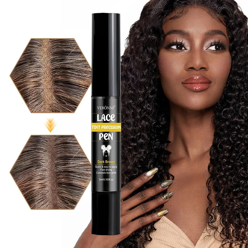 

Карандаш для окрашивания кружевных париков - естественное сочетание цветов, легкое нанесение, портативный, подходит для париков с кружевной основой, инструмент для макияжа линии роста волос