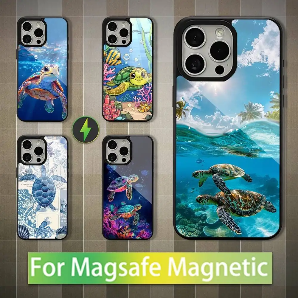 

Cartoon Sea Turtle Art Phone Case For iPhone 16,17,15,14,13,12,11,Pro,Max,Plus,Mini,Magsafe,Magnetic Wireless Charging Case