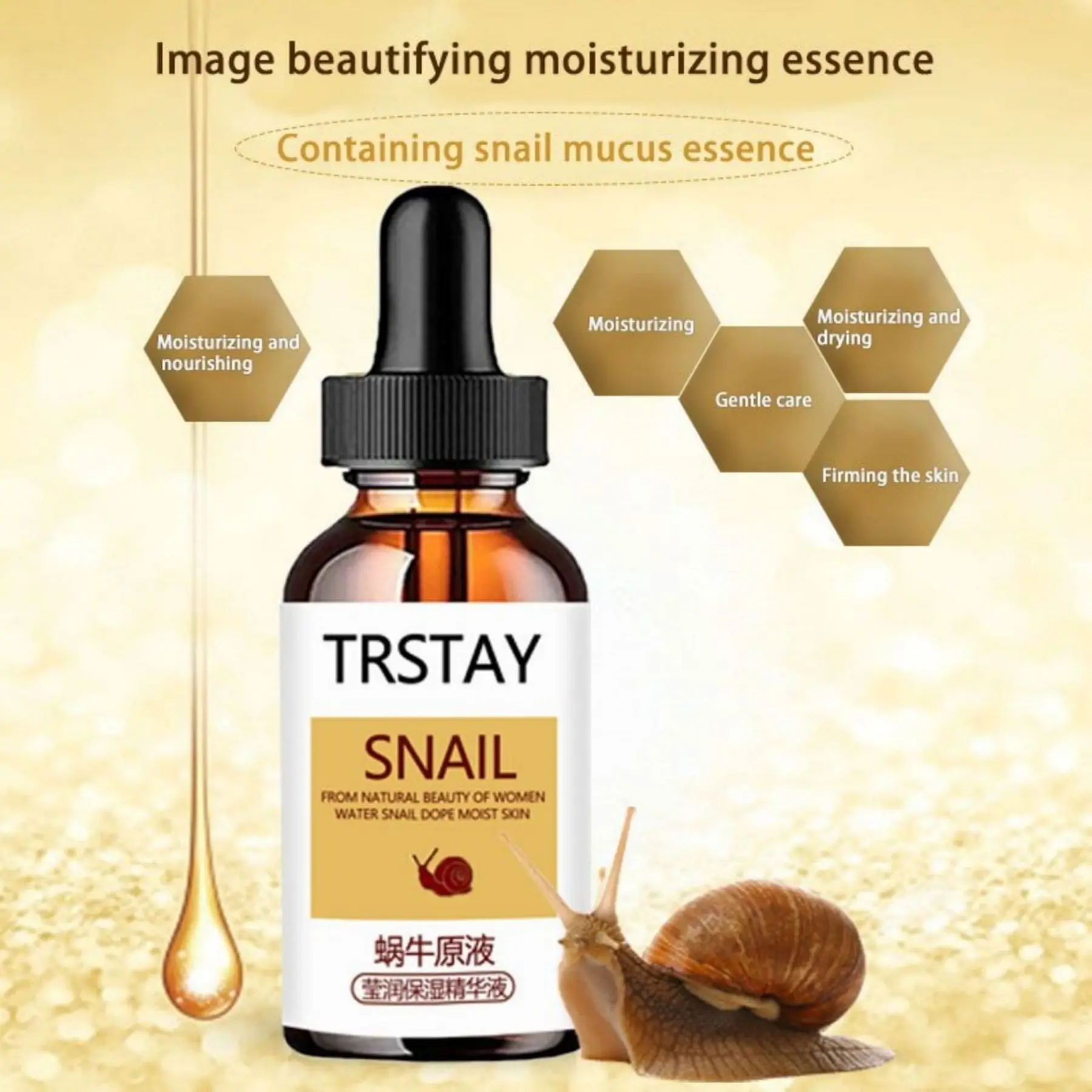 Snail Extract Serum Face Essence Anti Wrinkle Hyaluronic Acid Anti Aging Collagen Whitening Moisturizing Face Care Freeshipping