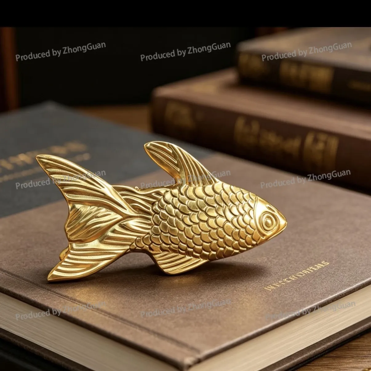 Brass Small Fish Clip Ornament Handmade Products Engraved All Copper Art Handicrafts Message Paper Clip
