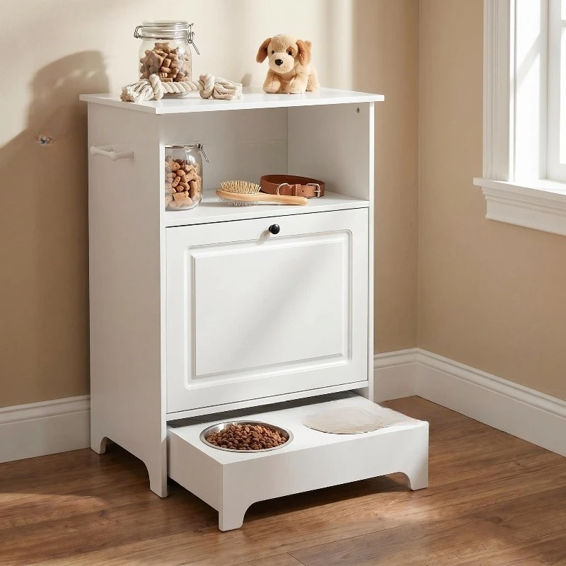 Dog feeding cabinet Wooden dog food cabinet, pet cabinet Dog bowl Cat and dog feeder