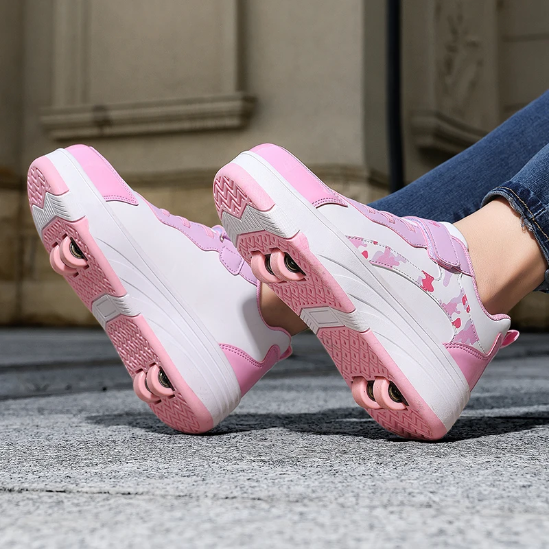 

Студенческие детские каблуки: роликовые коньки для мальчиков, 4-колесные трансформируемые роликовые туфли для девочек