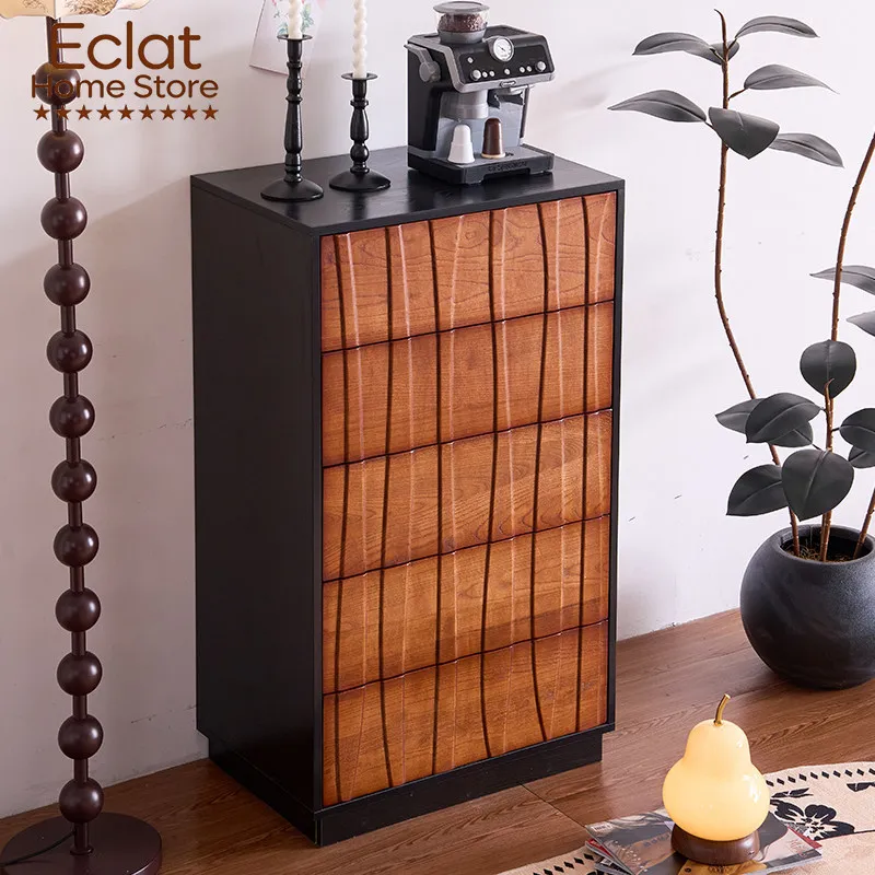 French antique red oak solid wood chest cabinet living room home retro wall display storage cabinet bedroom locker