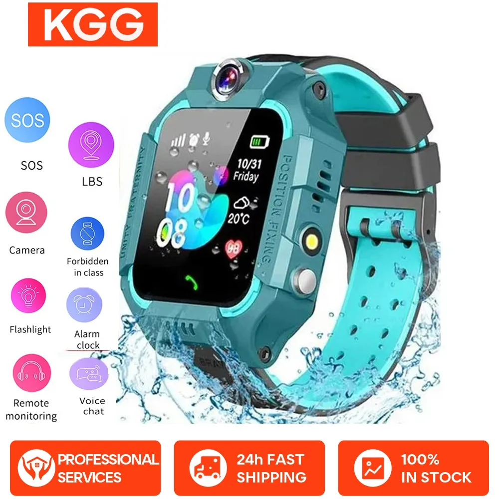 

2G Sim Card Kids Smart Watch Multifunctional LBS Location SOS Waterproof Voice Function Smartwatch Kids Phone Watch Gift
